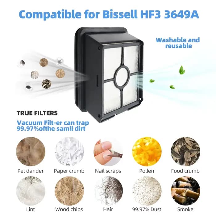 Filtre Hepa Compatible pour aspirateur Bissell HF3 / 3649A