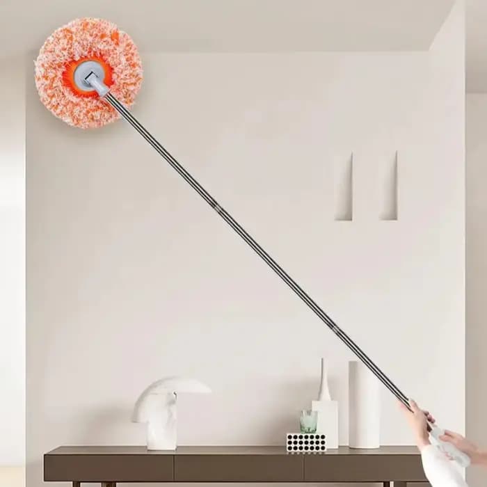 Vadrouille à manche long 360 °   Chiffon de nettoyage rotatif en microfibre, utilisation sèche et humide, brosse à récurer la poussière des sols du plafond, fournitures de nettoyage ménager