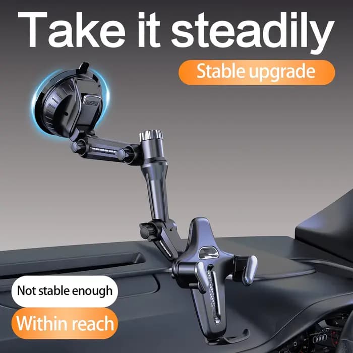 Support de téléphone à ventouse LRBH, détachable en une seule touche, 360° °   Ajustable, aspiration ultra-forte, maintien ferme et précis pour tableau de bord