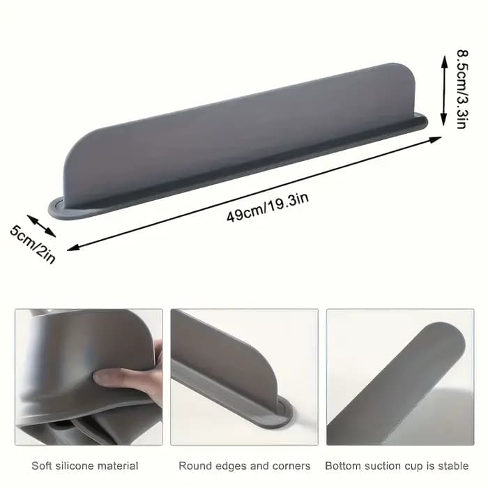 Protection anti-éclaboussures en silicone avec ventouses - Barrière d'eau pour évier de cuisine