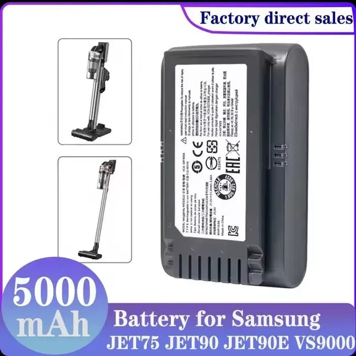 100% batterie de balayeuse originale VCA-SBT90 pour Samsung Vs9000 Jet90 Jet75 Jet90E