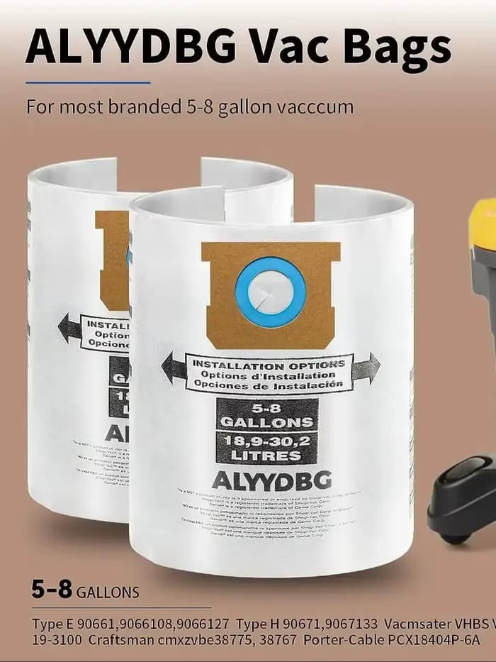 Sacs à poussière pour magasin Vac 5-8 gallons