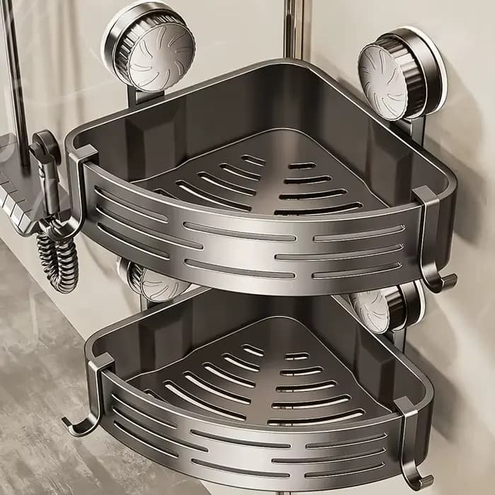 Support de salle de bain à ventouse peu encombrant