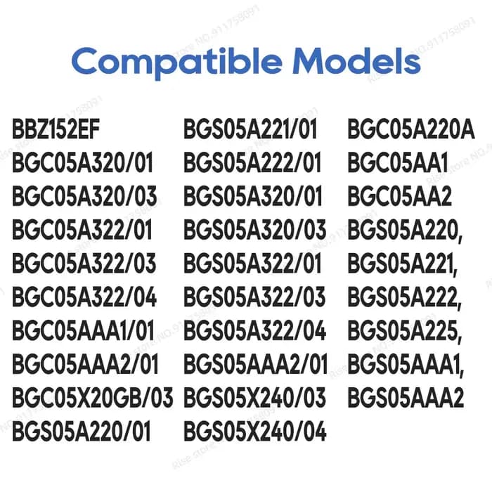 Filtre compatible avec Bosch BGC05A220A BGC05A322 BGC05AAA1 BGC05AAA2 BGC05X20GB