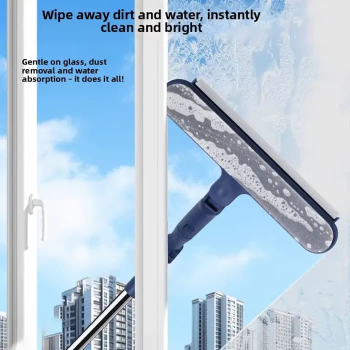 Nettoyeur de vitres double face 120 cm pour fenêtres hautes – Outil de nettoyage