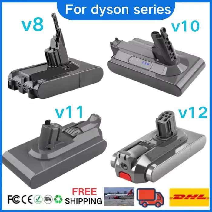 Pour Dyson V8 V10 V11 V12 12800mAh 21.6V/25.2V batterie de remplacement Dyson V8 aspirateur à main Dyson V11 batterie