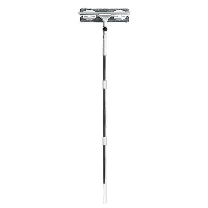 Outil de nettoyage de vitres double face BSEVB avec manche extensible - Nettoyeur de vitres multifonctionnel pour les immeubles de grande hauteur