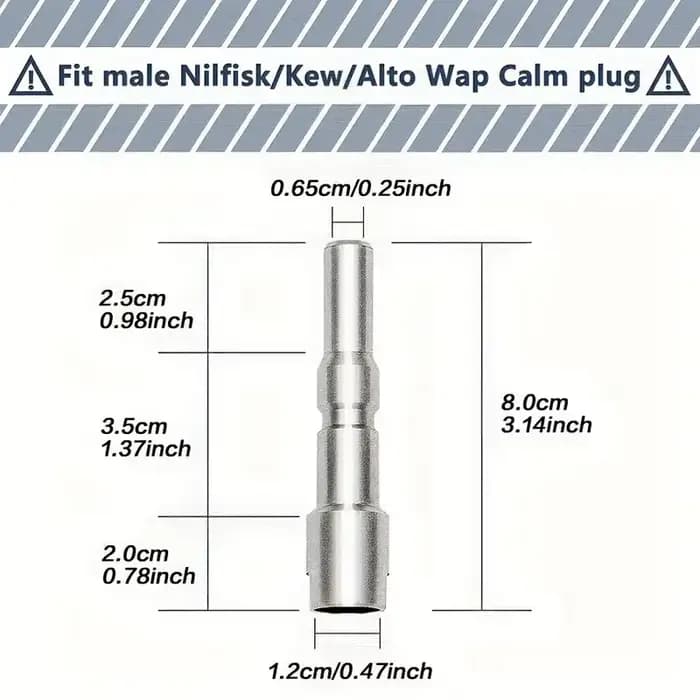 Adaptateur Nilfisk KEW/ALTO/WAP/CALM - Baguette d'extension 21,5 cm (8,5") avec connexion rapide 1/4" pour buses, canon à mousse et buses