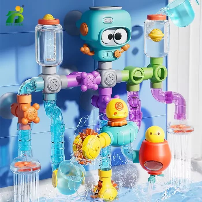 Jouets de bain pour bébé avec ventouses fortes, Tubes Spinner, ensemble de jeu d'eau, piscine de douche pour enfants en bas âge, cadeaux pour enfants de 3 ans