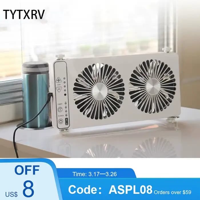 TYTXRV RV Camper accessoires 12V blanc/noir ventilateur de refroidissement de Ventilation étanche
