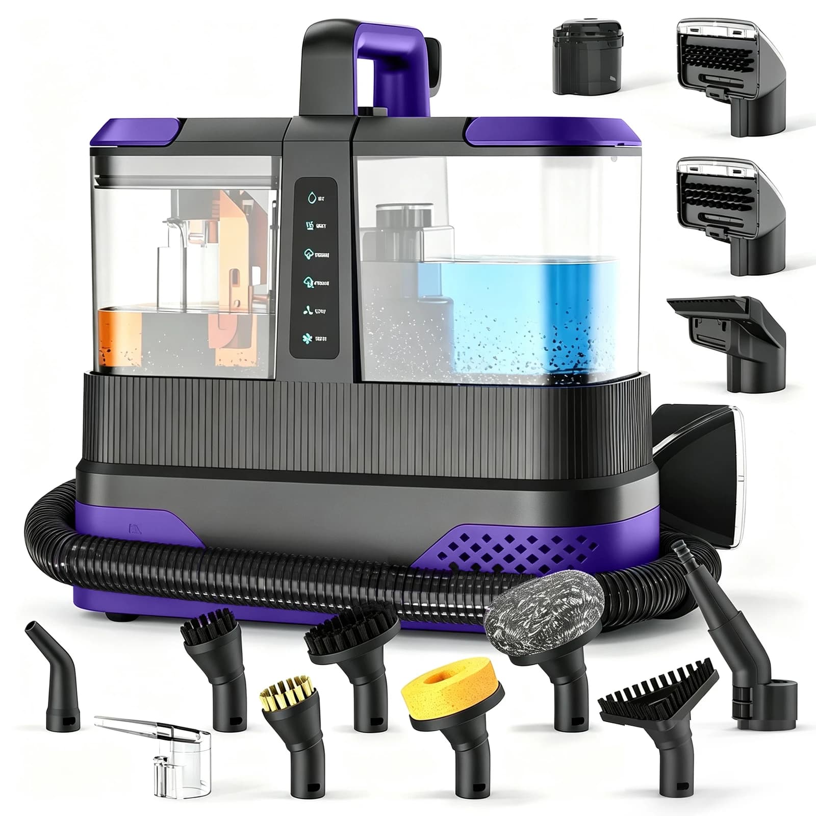 Nettoyeur de tapis à vapeur 2100W 1800KPa, nettoyeur de tapis à haute pression, aspirateur humide et