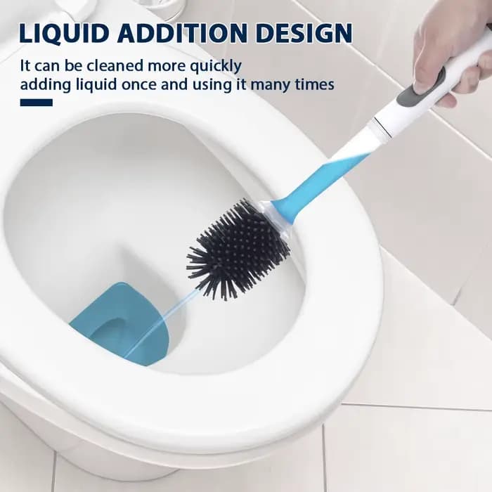 Brosse de toilette en Silicone à pulvérisation d'eau, avec brosse TPR murale respirante, manche Long