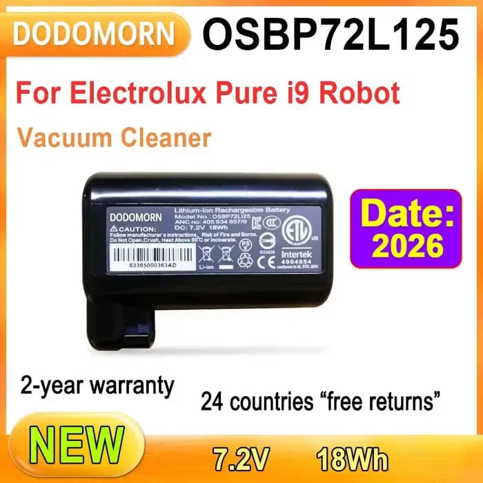 Batterie pour aspirateur robot Carrier Pure i9, OSBP72L125, série 7.2V, 18Wh, garantie 2 ans, haute