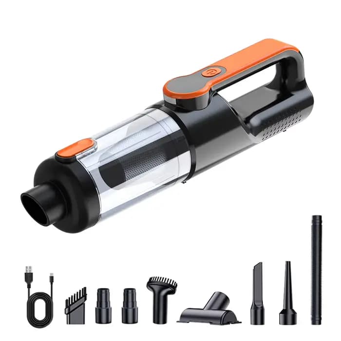 Aspirateur portable sans fil pour voiture et maison, mini aspirateur à main sans fil avec 6 brosses