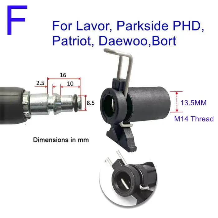 Convertisseur de tuyau de laveuse haute pression pour Karcher Bosch AR Black Decker Patriot Dawoo Ni