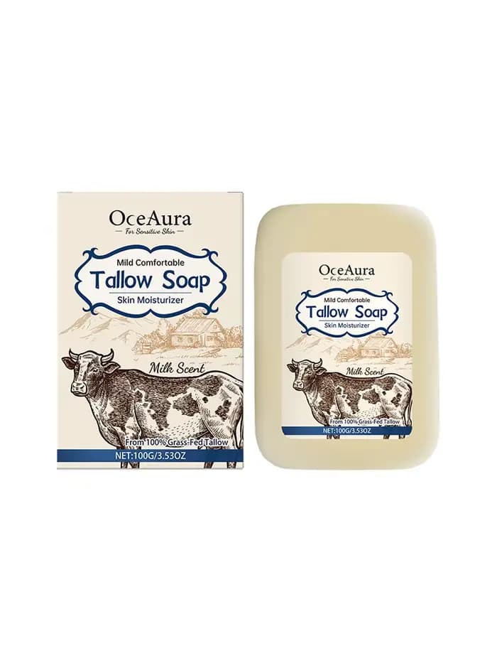 OCEAHatchTallow-Baume au Bœuf de Regina, Barre pour Peau Sensible, Hydrate, Apaise et Hydrate, 100g