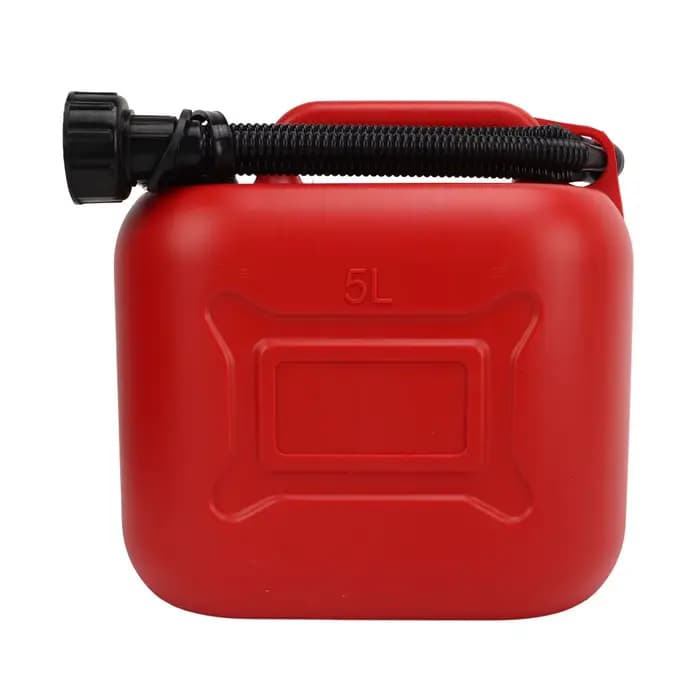 Conteneur de carburant portable sans fuite avec tuyau de sortie de 27cm, bidon de gaz, 5L, 1.3 gallo