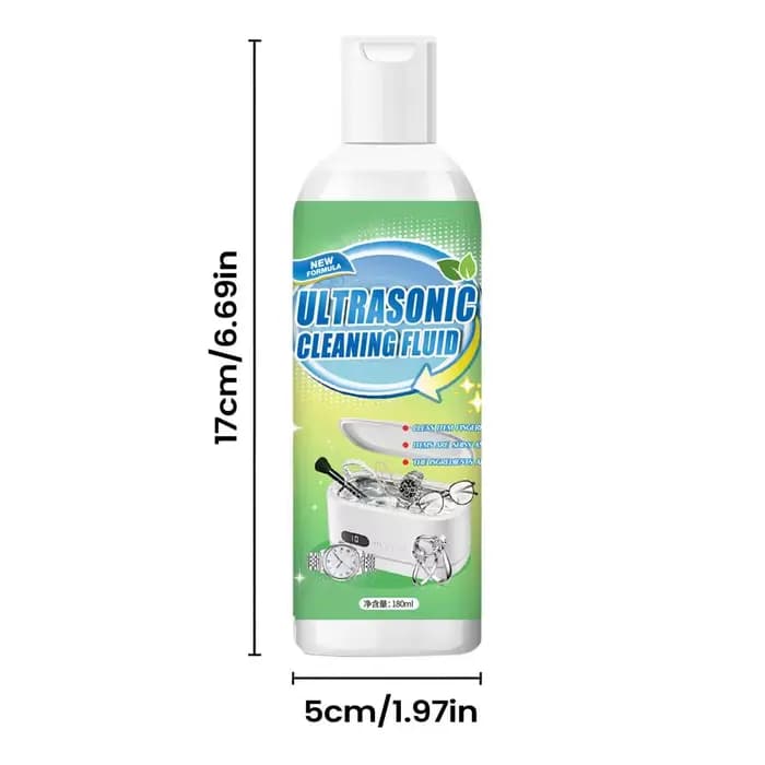 Solution de nettoyage ultrasonique pour bijoux 180 ml, liquide nettoyant concentré pour or et argent