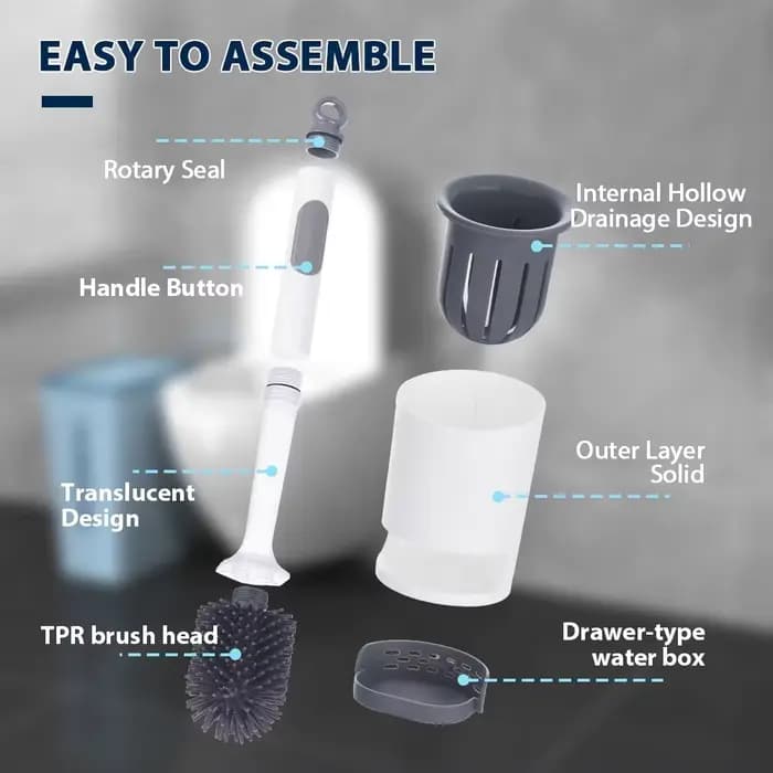 Brosse de toilette en Silicone à pulvérisation d'eau, avec brosse TPR murale respirante, manche Long