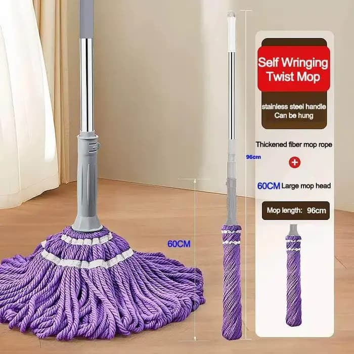 Vadrouille paresseuse à essorage automatique, mains libres, essorage rapide, nettoyage des sols, net