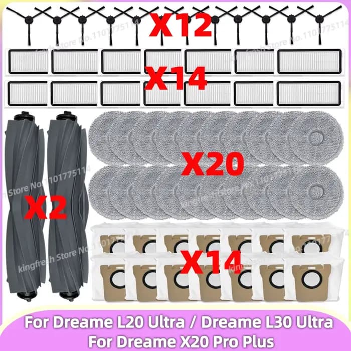 Compatible avec (Dreame L20 Ultra / X20 Pro Plus / L30 Ultra / L20 Ultra Complete RLX41CE) Brosse pr