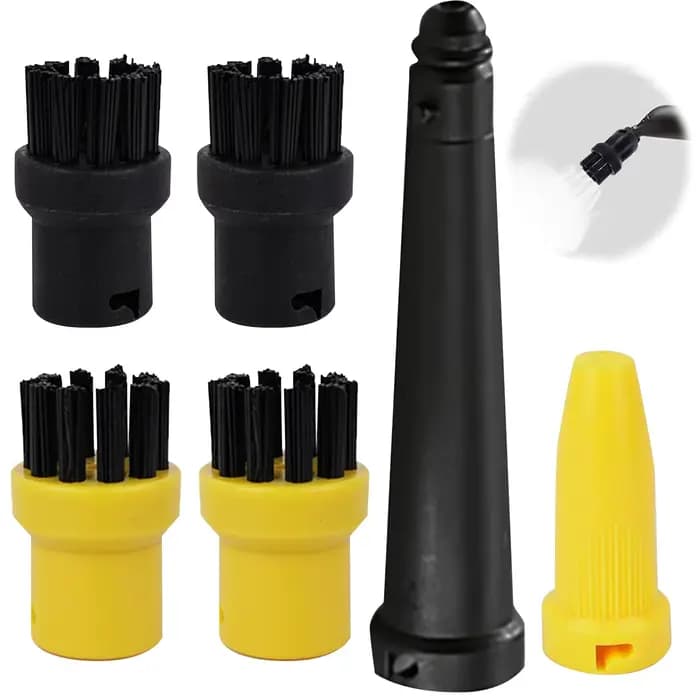 6 pièces pour accessoires de nettoyeur vapeur Kärcher, jeu de brosses rondes, jeu de buses, accessoi
