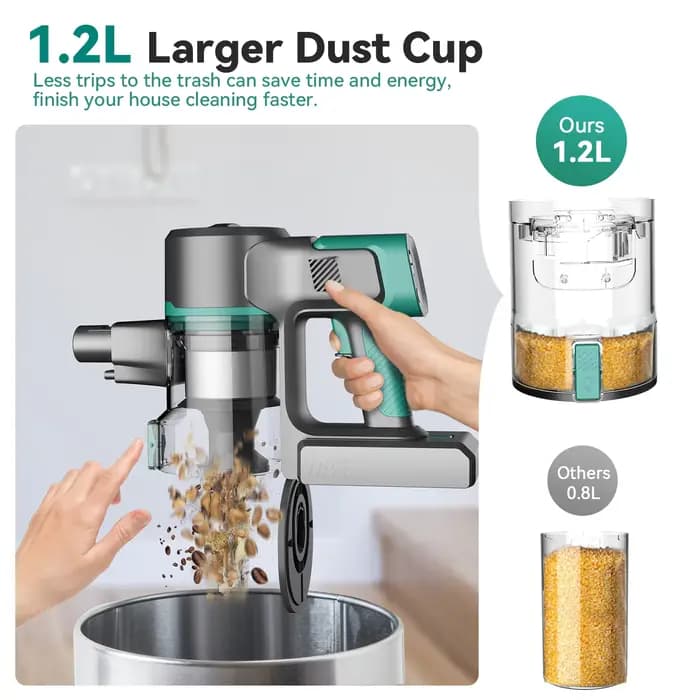 DEVOAC-Aspirateur sans fil S10K, aspiration 28Kpa, 3 modes, anciers de détermination pour tapis, poi