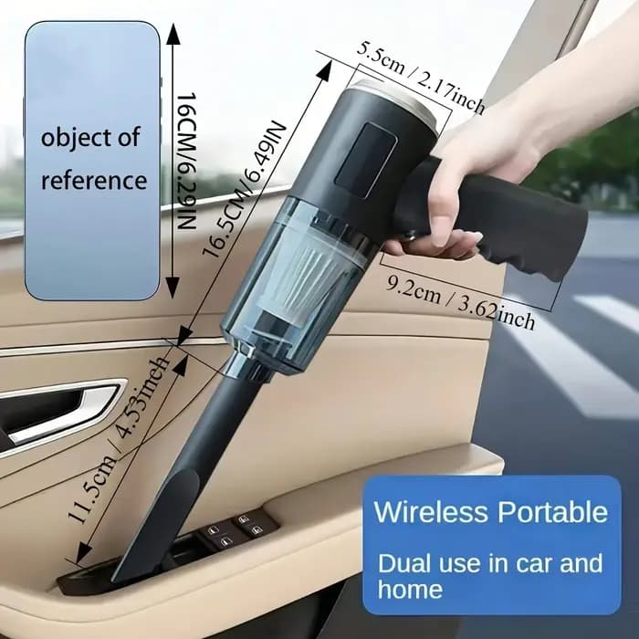 Aspirateur sans fil à double usage pour la maison et la voiture, 120W, haute puissance, noir, 1 pièc