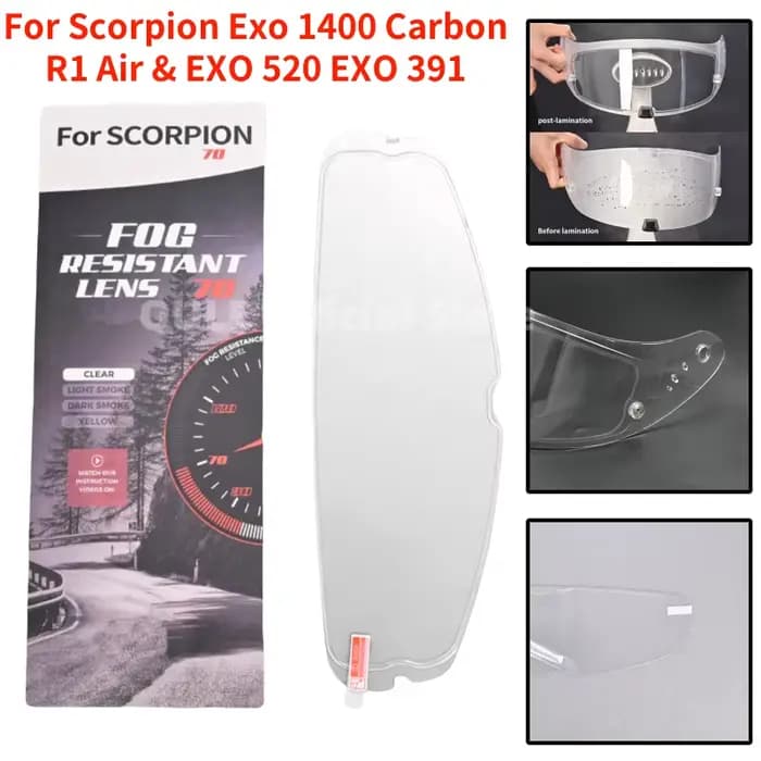 Visière de casque pour Scorpion Exo 1400 carbone, R1 et EXO 520 391, visière de casque de moto plaqu
