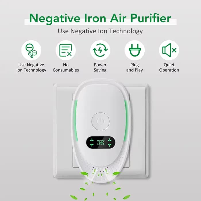 Purificateur d'air enfichable générateur d'ions négatifs Mini ioniseur d'air poussière fumée odeur s