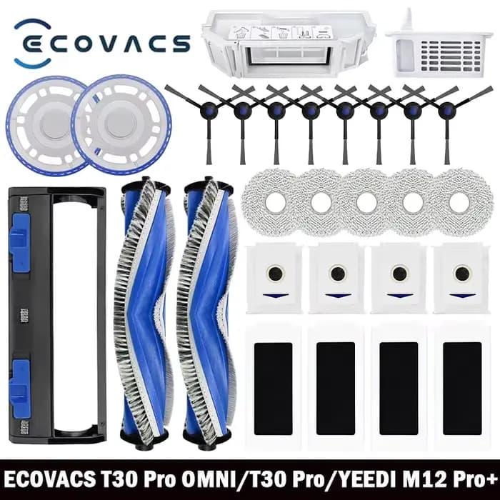 Ecovacs Debot T30 Pro Omni / T30 OMNI / YEEDI M12 Pro + pièces rouleau brosse latérale filtre Hepa s