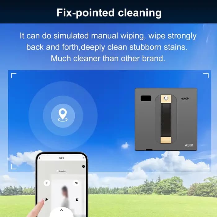 (code promo: HOT888)Robot nettoyeur de vitres ABIR WD8, double pulvérisation d'eau, mémoire intellig
