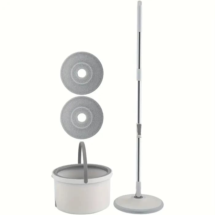 360 ° Ensemble serpillière rotative et seau avec essoreuse réglable pour le nettoyage des sols en