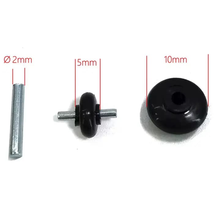 3x essieux et rouleaux têtes endommagées, petites roues à arbre pour remplacement de têtes puissante
