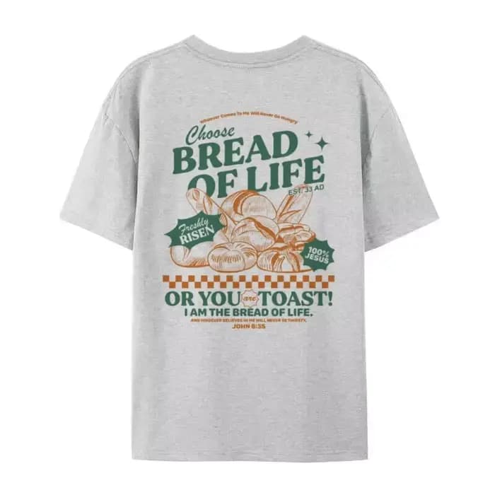 T-shirt Chrétien Amusant « Pain de Vie » avec Verset Biblique – T-shirt Graphique Inspirant Ample Ré