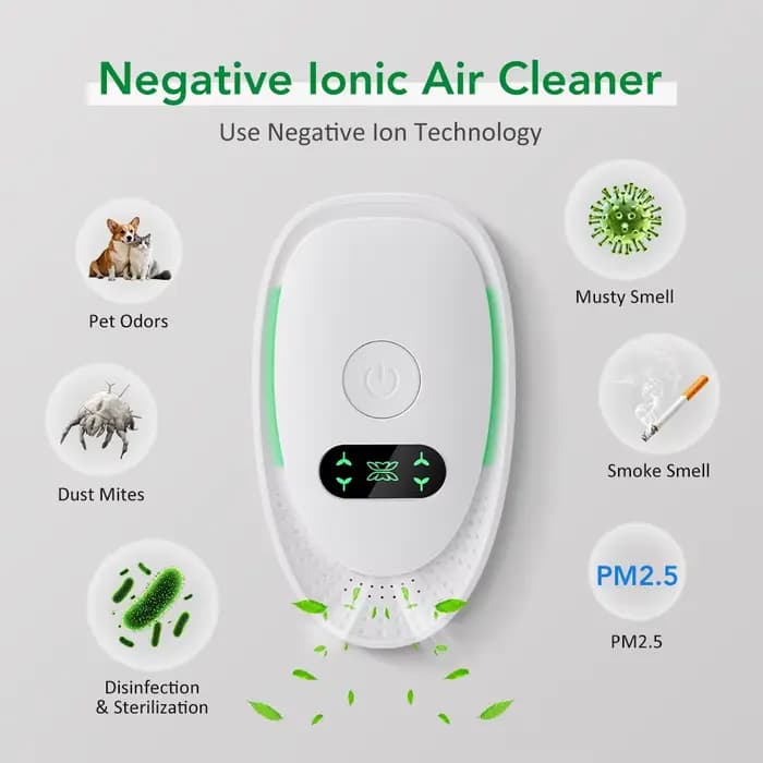 Purificateur d'air enfichable générateur d'ions négatifs Mini ioniseur d'air poussière fumée odeur s