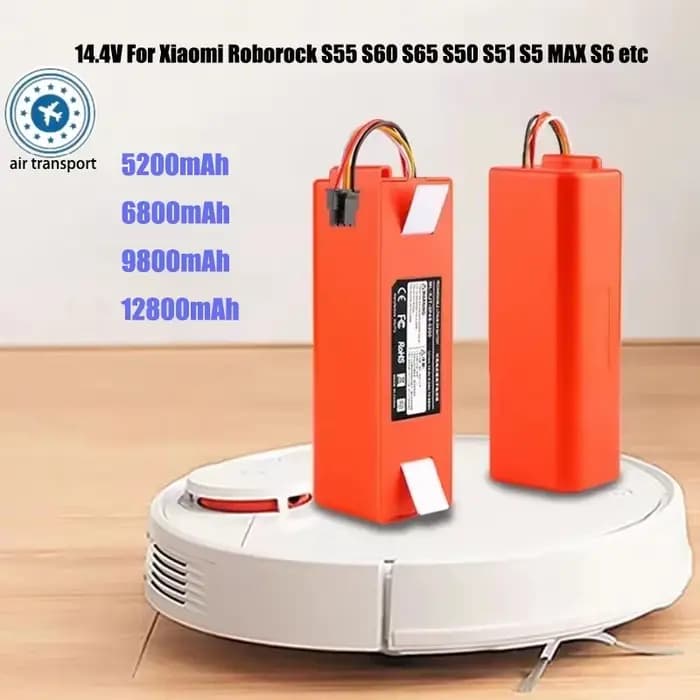 Batterie pour aspirateur robot Xiaomi Roborock S55 S60 S65 S50 S51 S5 MAX S6, 14.4V BRR-2P4S-5200S,