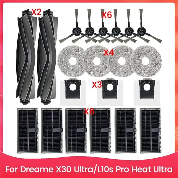 A36T - Accessoires pour aspirateur robot Dreame X30 Ultra/L10s Pro Heat Ultra : brosse principale, b
