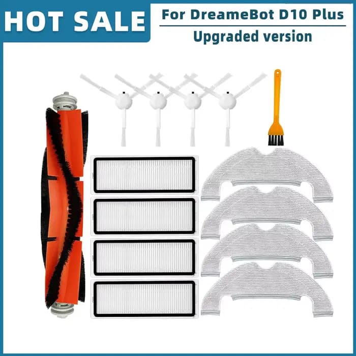 Brosse principale et latérale pour aspirateur robot Xiaomi Dreame Bot D10 Plus RLS3D, filtre Hepa, v