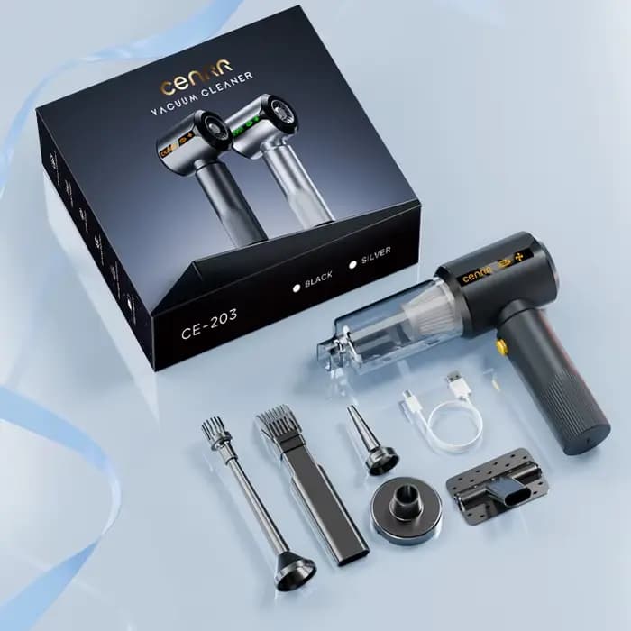 Aspirateur de voiture CENRR, nouveau, sans fil, mini, puissant, portable, avec affichage LED, lampe,