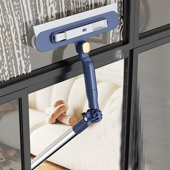 Raclette de fenêtre réglable 2 en 1 avec lame rainurée, Construction Durable en métal et plastique,