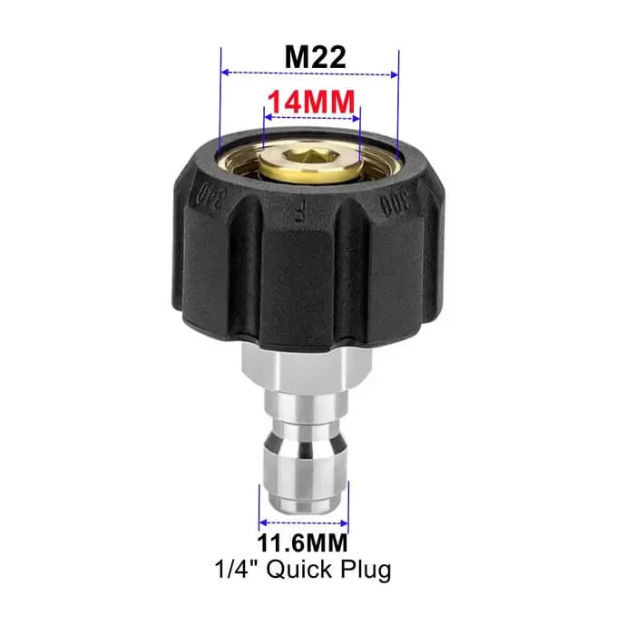 Ensemble d'adaptateurs pour nettoyeur haute pression, coupleurs pivotants M22-14mm/15mm à 1/4, attel