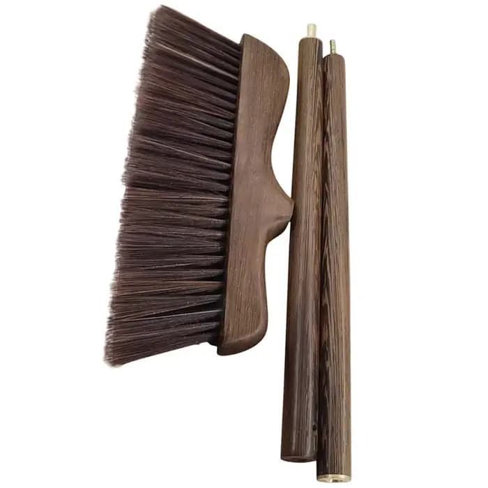 Balai d'extérieur, balai coudé, manche en bois, balai de balayage de sol doux, balai de cuisine, bro