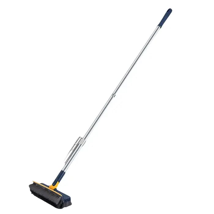 Brosse à récurer les sols 3 en 1, rotative à 180 °, manche long, poils élaborées, brosse à coulis, b