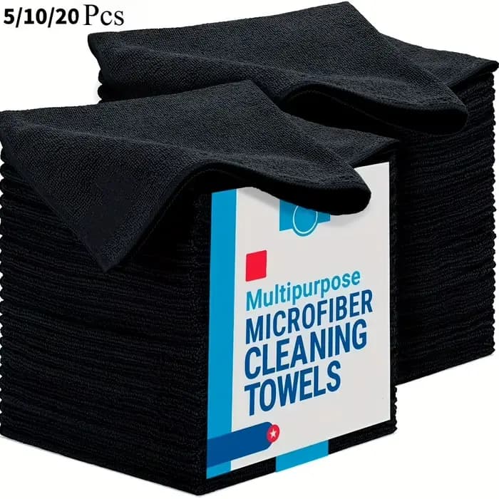 5/10/20/50/100 pièces lingettes de voiture noires Super douces ensemble de chiffons à récurer tissu