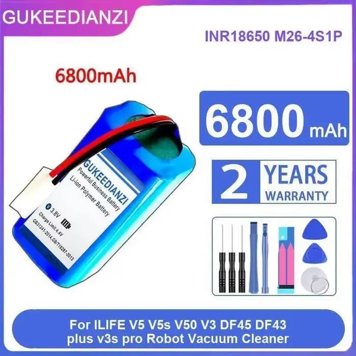 Batterie pour Robot de nettoyage 6800Mah pour aspirateur Ilife V5 V5s V50 V3 DF45 DF43 Plus V3s Pro