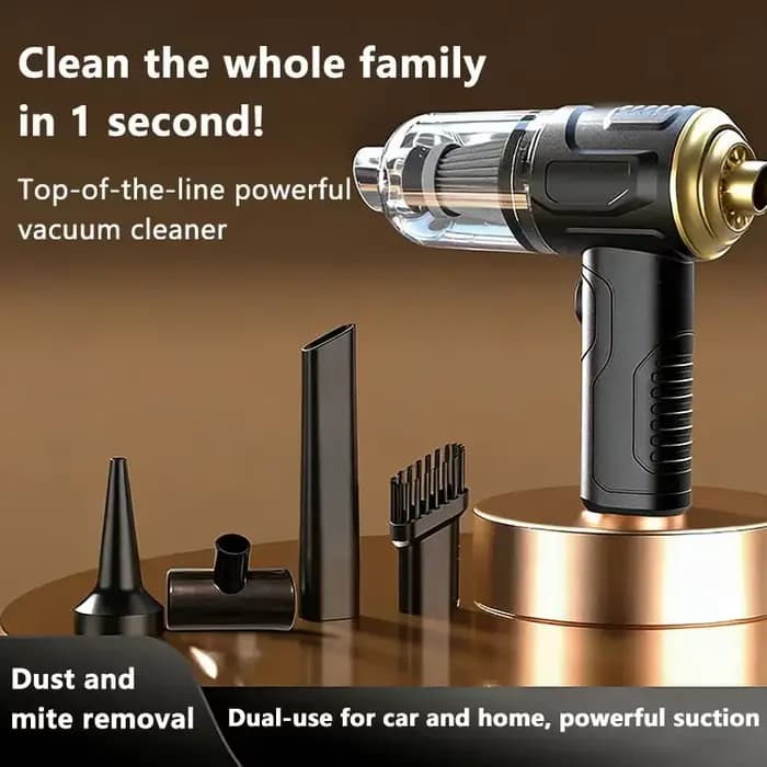 Aspirateur de voiture portable sans fil 5-en-1, aspirateur à main pour voiture, aspirateur sec et hu