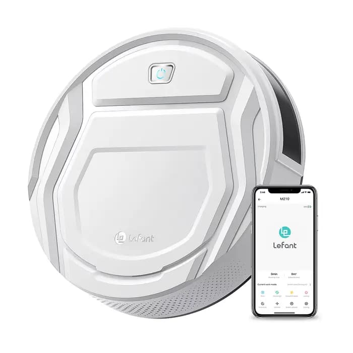 Lefant M210 Aspirateur Robot avec Télécommande, 2200Pa Robot Aspirateur Autonomie Mince Silencieux,