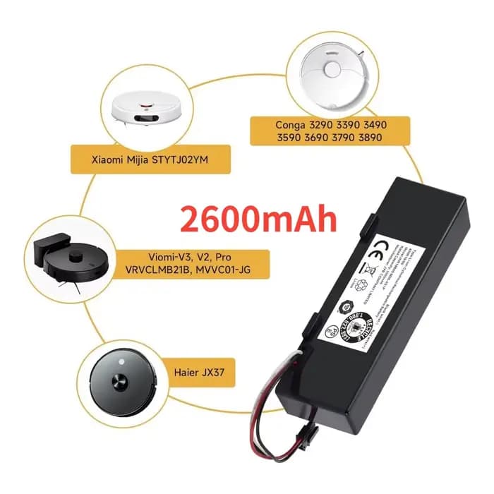 STYTJ02YM batterie 14.8V 12800mAh pour aspirateur Xiaomi Mijia LDS, Mi Robot aspirateur-vadrouille P