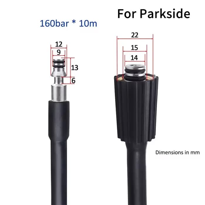Tuyau d'Eau Haute Pression pour Parkside, Laveuse de Voiture, 10m